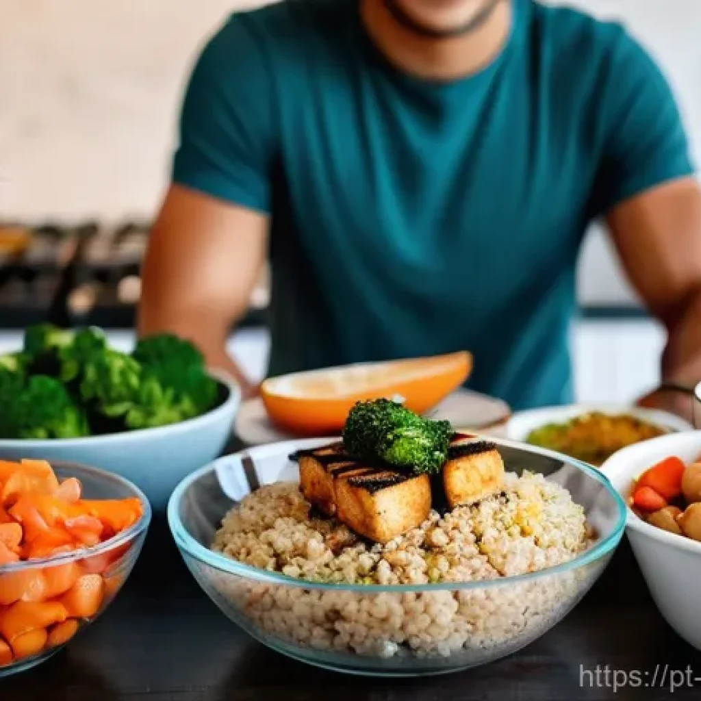 플렉시테리언 식단을 위한 주말동안의 요리 - **"A vibrant and organized kitchen scene showcasing a person, warmly dressed in casual, comfortable ...