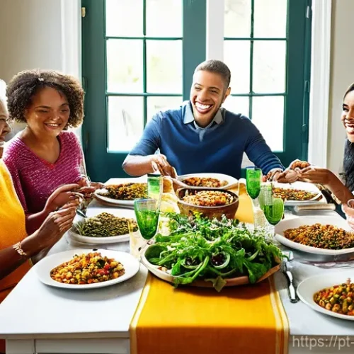 플렉시테리언 식단과 관련된 최신 연구 결과 - **Prompt:** A diverse group of friends or a multi-generational family (including adults and teens) i...