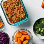 플렉시테리언 식단과 요리 기법의 변화 - **Prompt:** A bright, inviting kitchen bathed in natural light. A cheerful, casually dressed person,...